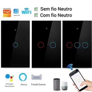 interruptor inteligente Wi-Fi Tuya comandos de Voz Alexa e Google Assistente