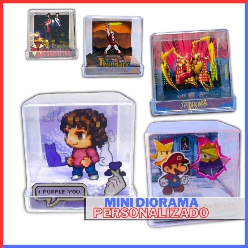 Mini Dioramas em Cubos Colecionaveis / HEROIS / ANIME / MANGA / HQ / GAMES / NARUTO / GENSHIN IMPACT / DRAGON BALL / MARVEL /POKEMON