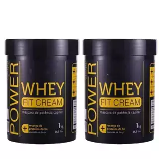 Kit 3 Máscara de potência capilar fit cream Mega Vital 1kg recarga de proteína ao fio
