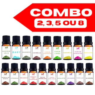 Essências 2, 3, 5 ou 8 com 10ml Hidrossolúvel Vários Aromas Aromatizador Difusor Umidificador de ar