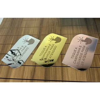 Placa toque a campainha em acrílico 3 cores disponiveis.