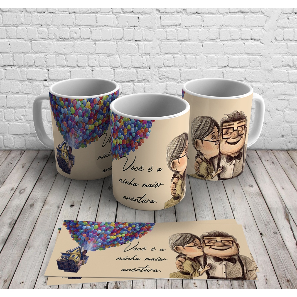 Caneca De Porcelana Up Altas Aventuras Carl E Ellie