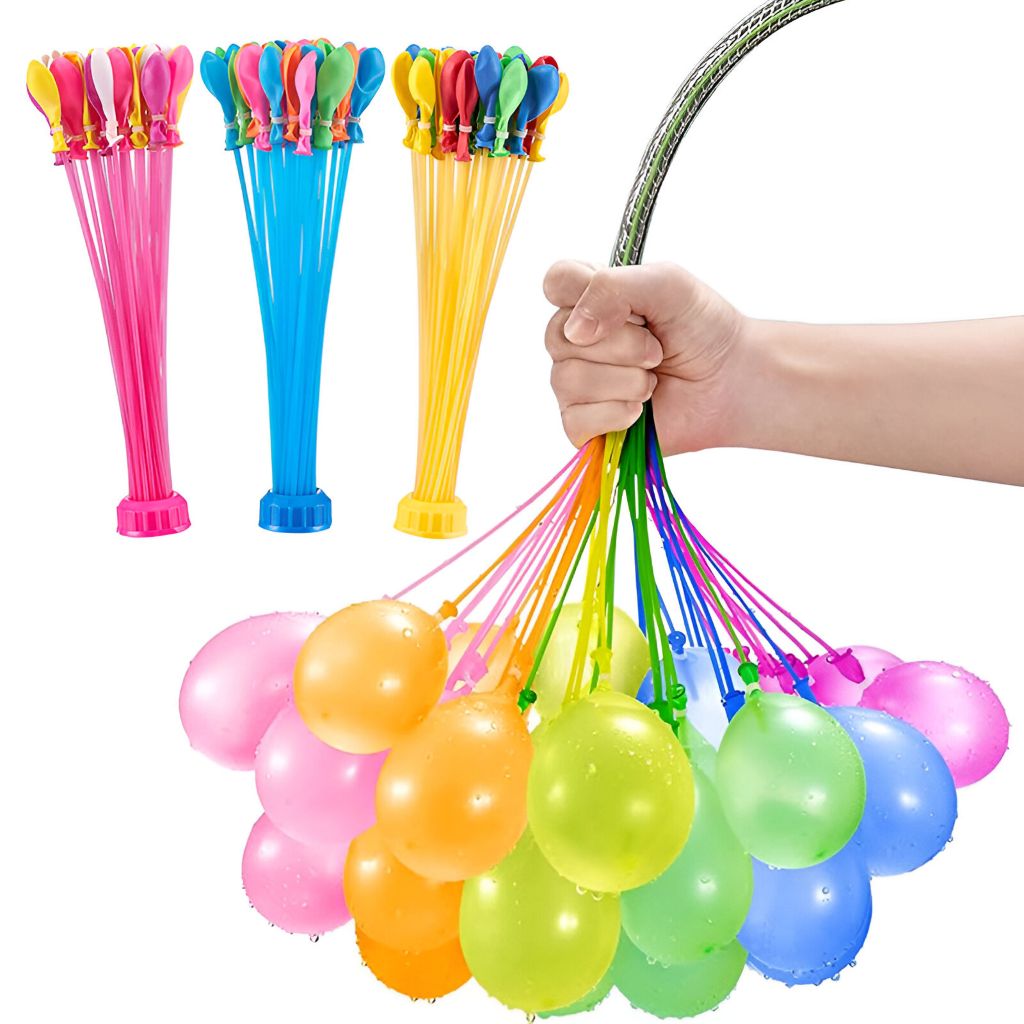 Kit 37 Bexigas de Agua Guerra de Balões Brinquedo Gincana Verão Enche Fácil