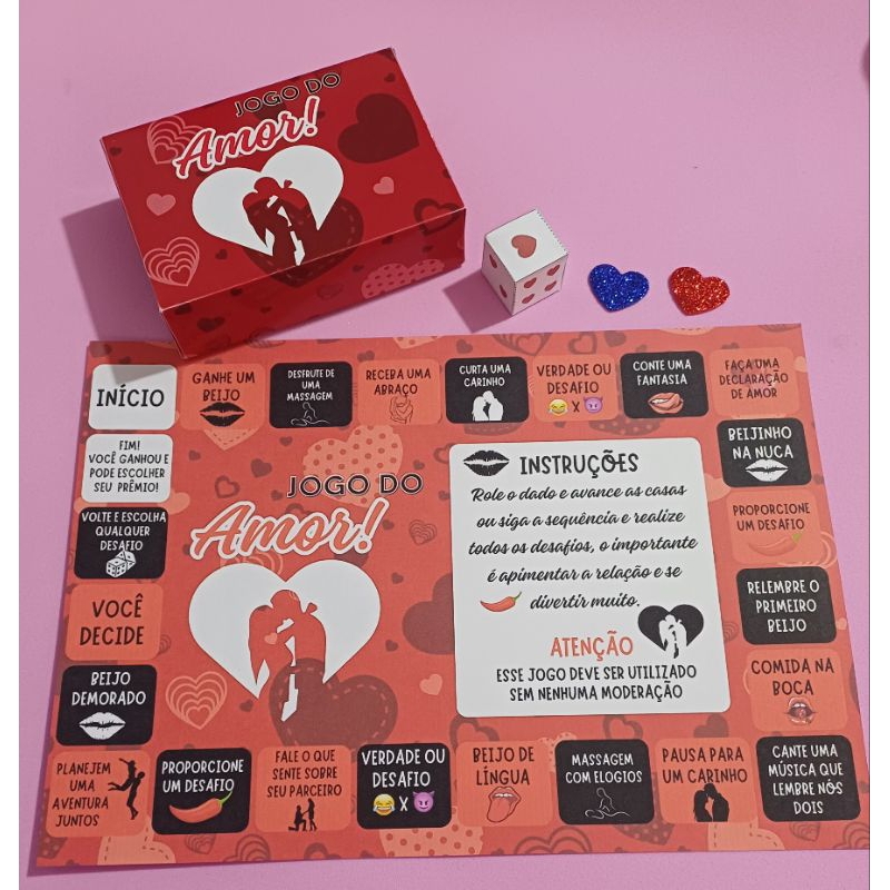 Jogo de amor/sedução tabuleiro para namorados.