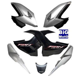 Kit Fan 160 2022/2023 Prata metálico force - Par Aba do tanque CG Fan 160 2022/2023 prata force com complemento + Par Tampa lateral CG Fan 160 2022/2023 + Rabeta traseira CG Fan 160 2023 prata Force