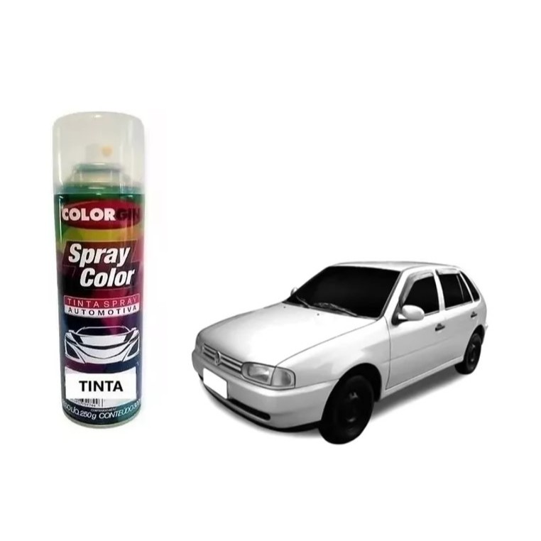 Tinta Automotiva Spray Branco Geada VW Brilhante 300ml Colorgin