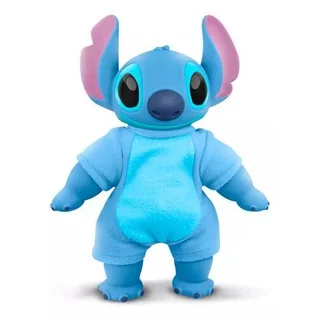 Boneco pelucia lillo Stitch Vinil Roma Brinquedos Cor Azul com 40 cm
