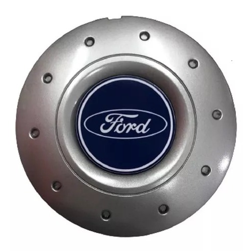 Jogo Calotas Centro Aro 14 Ford Fiesta prata logo preto