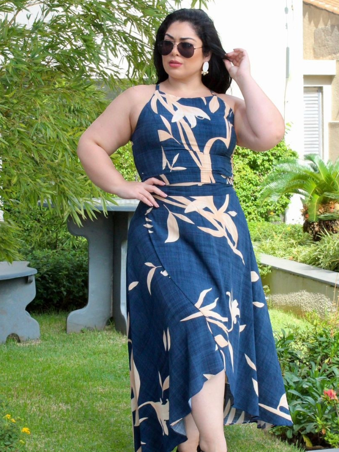 Conjunto Plus Siser Cropped e Saia longa de amarrar, Saia Envelope