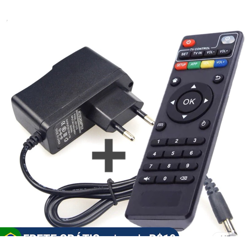 controle TV Box kit 2 com 5V carregador | Shopee Brasil