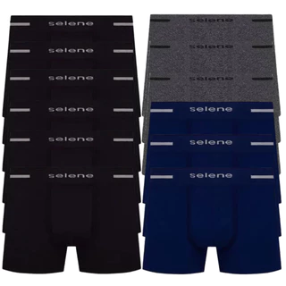 Kit 12X Cueca Boxer Box Sem Costura Masculina - Selene
