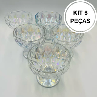 Conjunto 6 Taças para Sorvete e Sobremesa - Diamante Rainbow 310ml