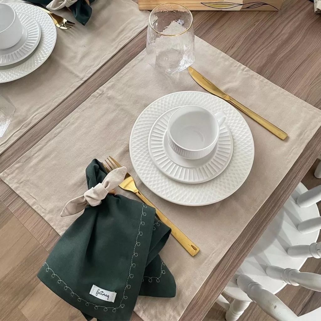 Kit Jogo Americano Mesa Posta Retangular 2 lugares