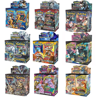 324 Pcs Cartas de Pokémon TCG Sol e Lua, Trovão Perdido, Espada e Escudo Brilhantes Pokemon Caixa de Exibição Booster Para Coleção de Cartões, Evoluções Booster, Jogo Brinquedos Colecionáveis para Crianças Presente