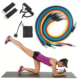 Kit 11 Extensor Elástico Treino Em Casa Fisioterapia e Treino
