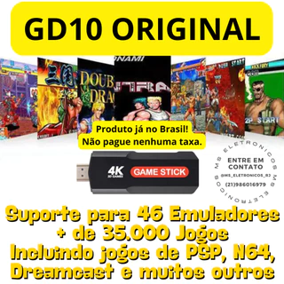 GD10 X2 35.000 Jogos Game Stick 64GB Gamer 2 Controles Console Multi Emuladores PSP N64 NDS SFC etc