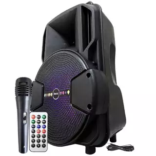 Caixa de Som Potente Bluetooth Pendrive Radio Fm 1000W PMPO + Microfone