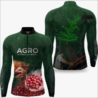 Camisa Agro Matreiro Proteção UV50 - Café Dark Agropecuária Squad Promo