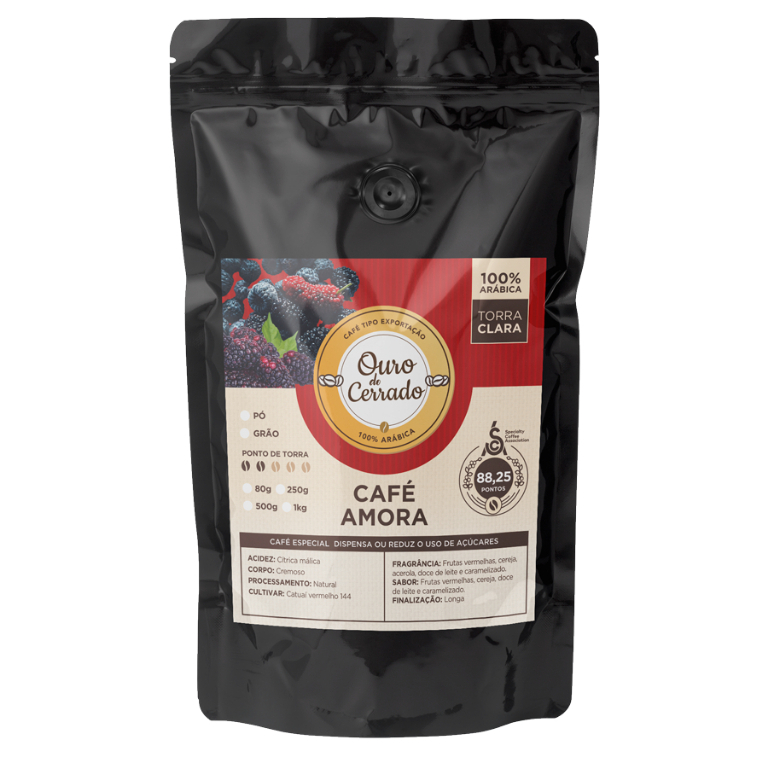 Café Amora torra clara frutas vermelhas Cítrico leve