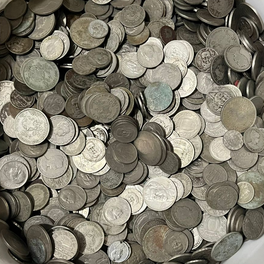 1 quilo de Moedas de réis de 1901 a 1942 - LEIA A DESCRIÇÃO
