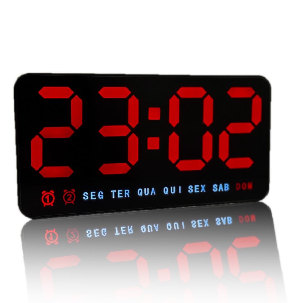Relógio De Mesa Digital Led Com Alarme Calendário Termômetro pilhas LE-2168