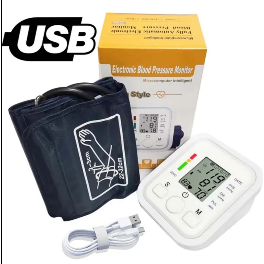 Aparelho Medidor de Pressão Arterial Digital de mesa pilha / USB com ...