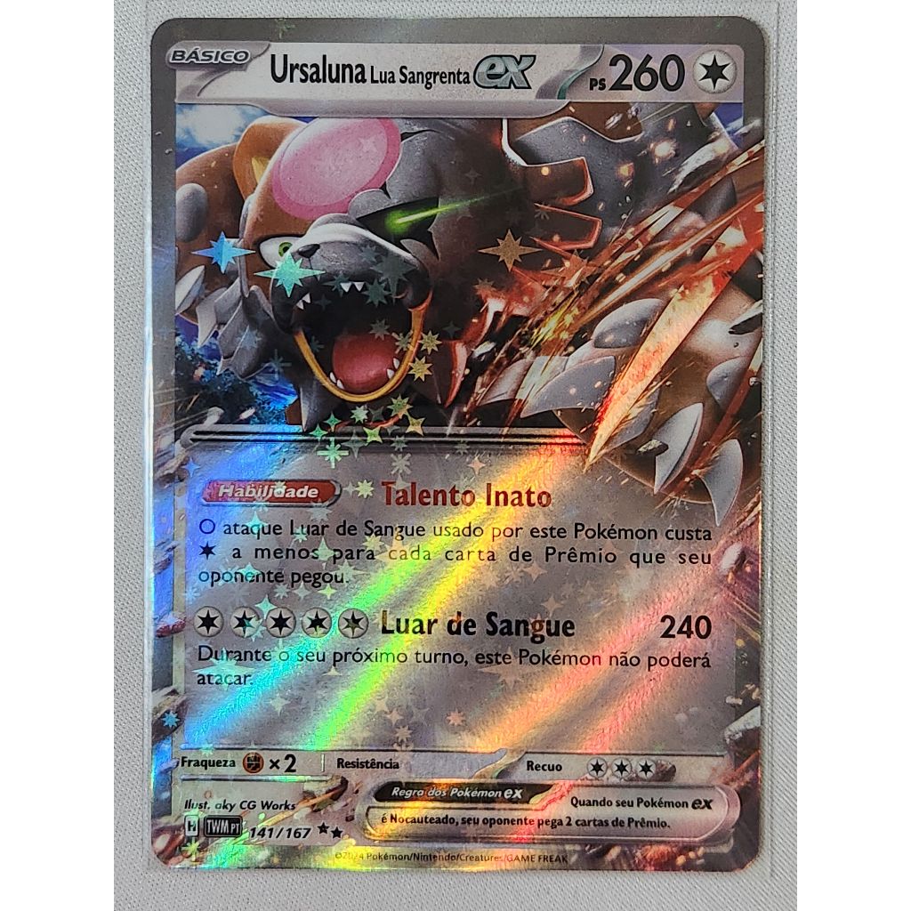 Carta Pokemon Ursaluna Lua Sangrenta ex (141/167) TWM | Shopee Brasil