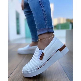 Tenis Sapatenis Sapatilha feminino Original Slip On Zip Casual confortável envio imediato