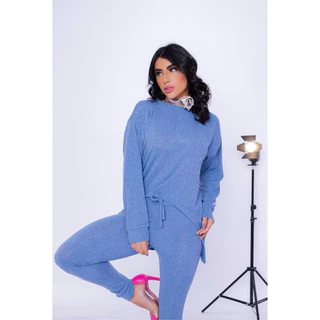 conjunto lanzinha feminino, com bolso, quentinho lindo e elegante!