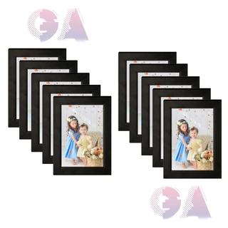 Kit 10 Porta Retratos 10x15 A6 Moldura Preta Com Vidro para fotos e decorações