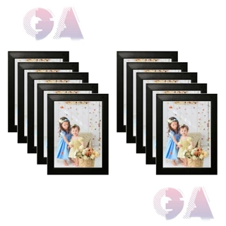 Kit 10 Porta Retratos 13x18 Com Vidro Moldura Preta para fotos e decorações