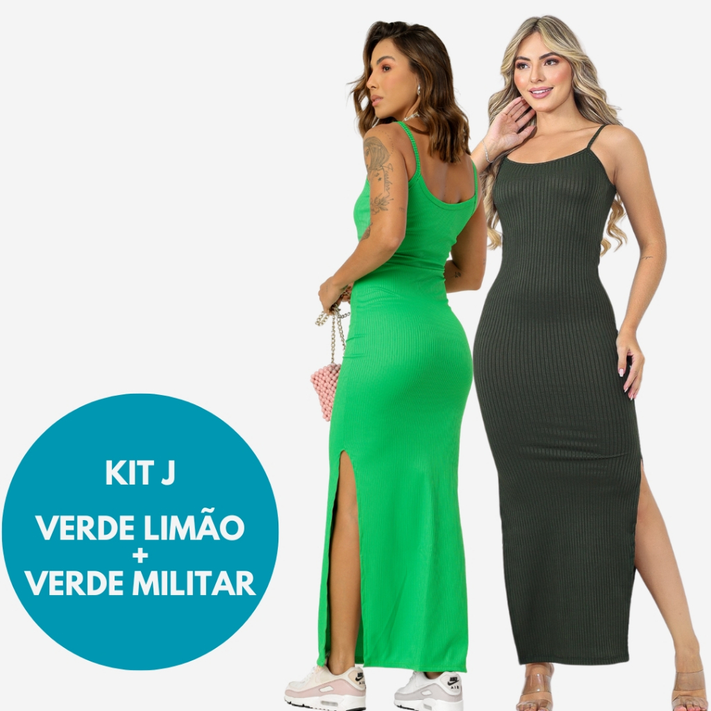 kit-2-vestido-canelado-longo-com-fenda-lateral-de-alcinha-varias-cores