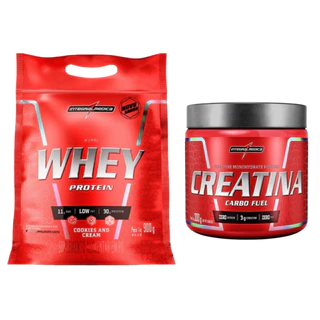 Kit 1x Whey Protein Nutri 900g Refil + 1x Creatina 300g Carbo Fuel Integral Médica