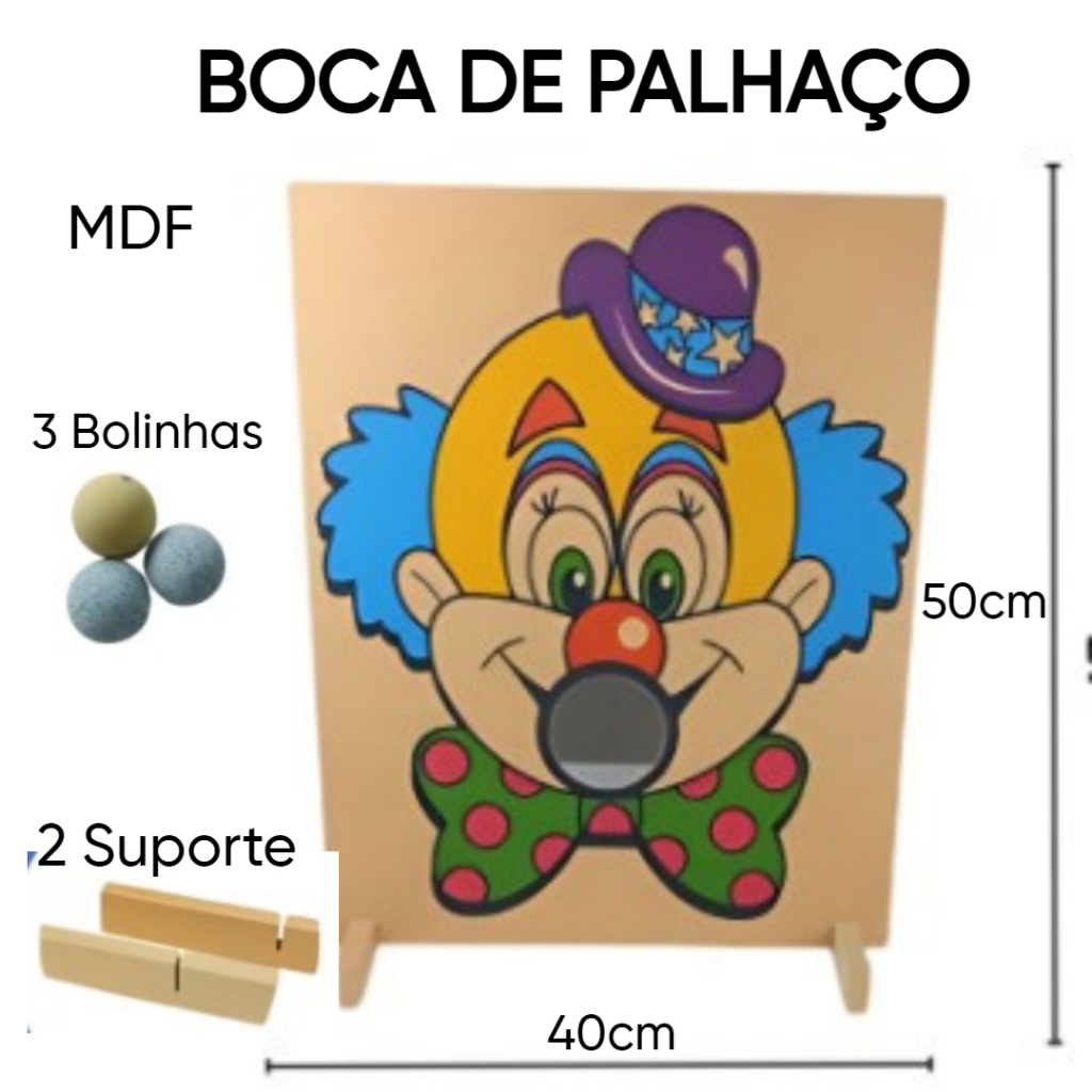 Jogo Boca do Palhaço Bocão Brinquedo Educativo Psicomotricidade Acerte ...