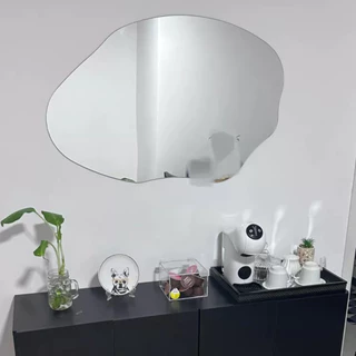 ESPELHO GRANDE CORPO INTEIRO ORGANICO POLIDO 90X60cm DECORATIVO DECORAÇÃO INSTALAÇÃO COM SUPORTE em Oferta na Shopee