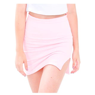 Mini Saia Moda Feminina Com Fenda Lateral Cor Solida - Story print