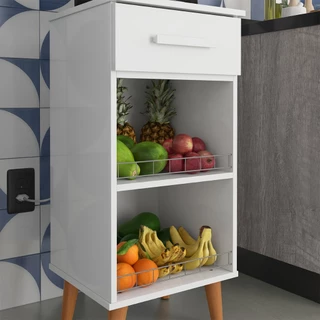Balcão Fruteira e Suporte para Bebedouro Fenix Branco