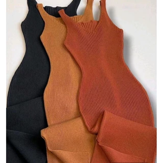 Vestido feminino tricot modal com alcinha decote v tubinho