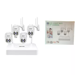Kit C/4 Câmeras Segurança HD 1080P Externa Wifi Ip66 Prova D