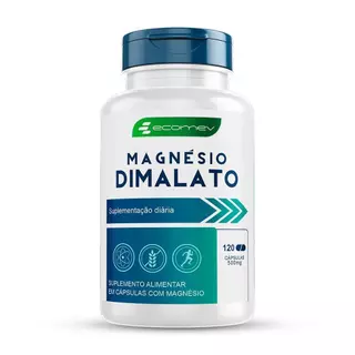 Magnesio Dimalato 100% Puro 500mg 120 Cápsulas 2 Meses Tratamento Ecomev