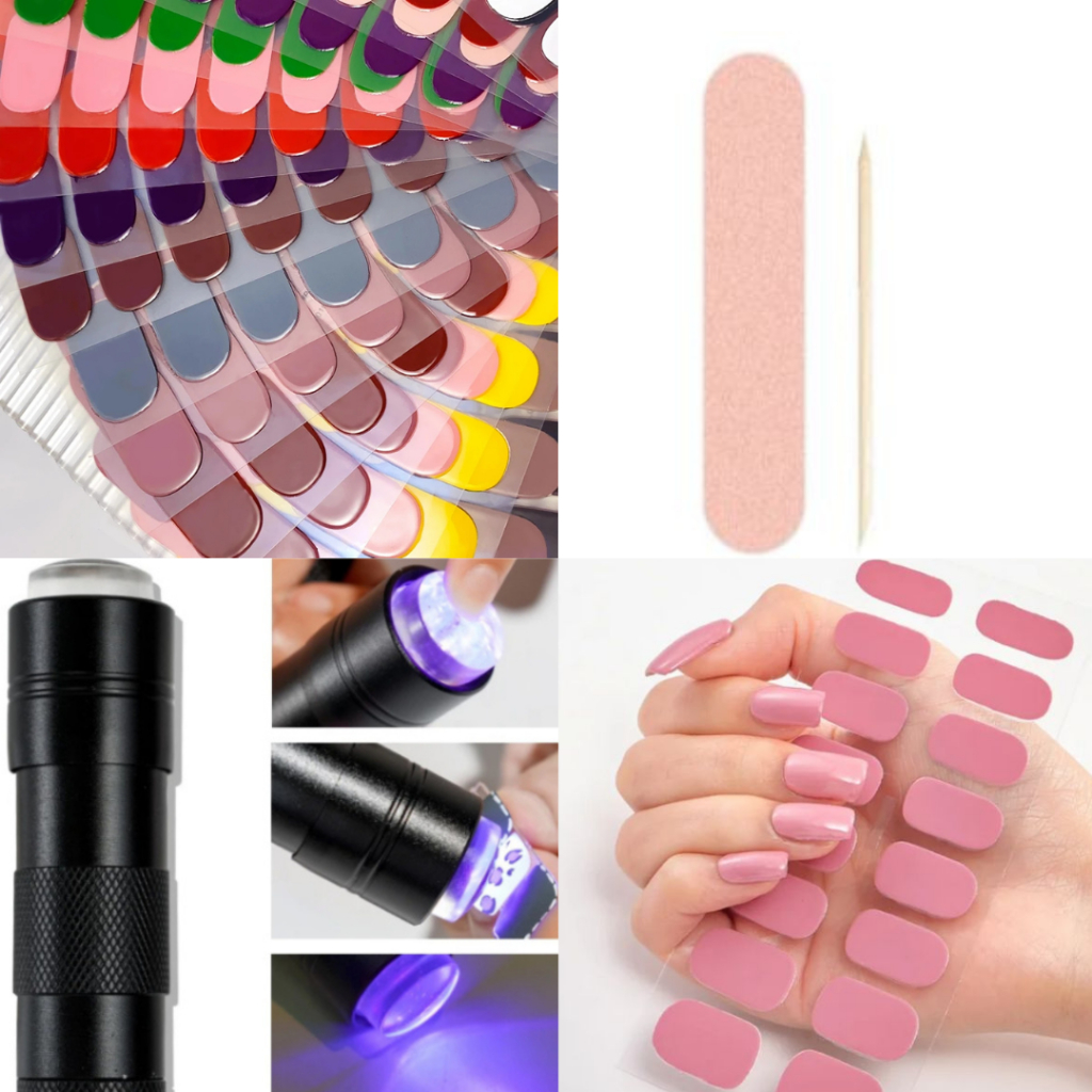 Película de Esmalte Adesiva em Gel Semi Curada Autocolante OU Cabine Lampada Led Uv Fácil Aplicação
