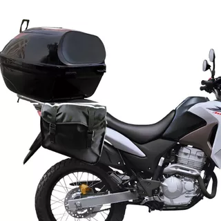 Alforge Moto Par Lateral 60L Universal + Encosto para Bau