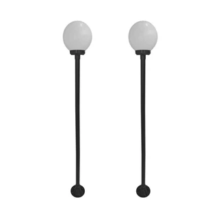 Poste Para Jardim Com Globo 30cm, Alumínio Preto, 2,16 Metros KIT 2 PEÇAS
