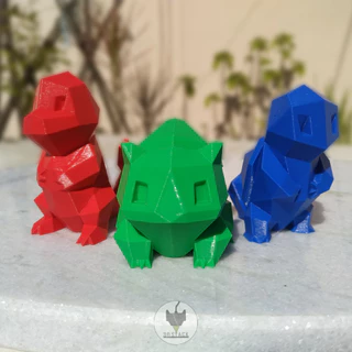 Kit pokémon miniaturas decorativas 3D colecionáveis Kanto - Chamander, Bulbasaur, Squirtle
