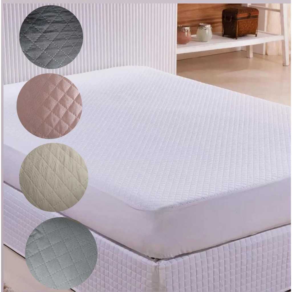 Capa Protetor de Colchão Casal Matelado Impermeável Varias Cores