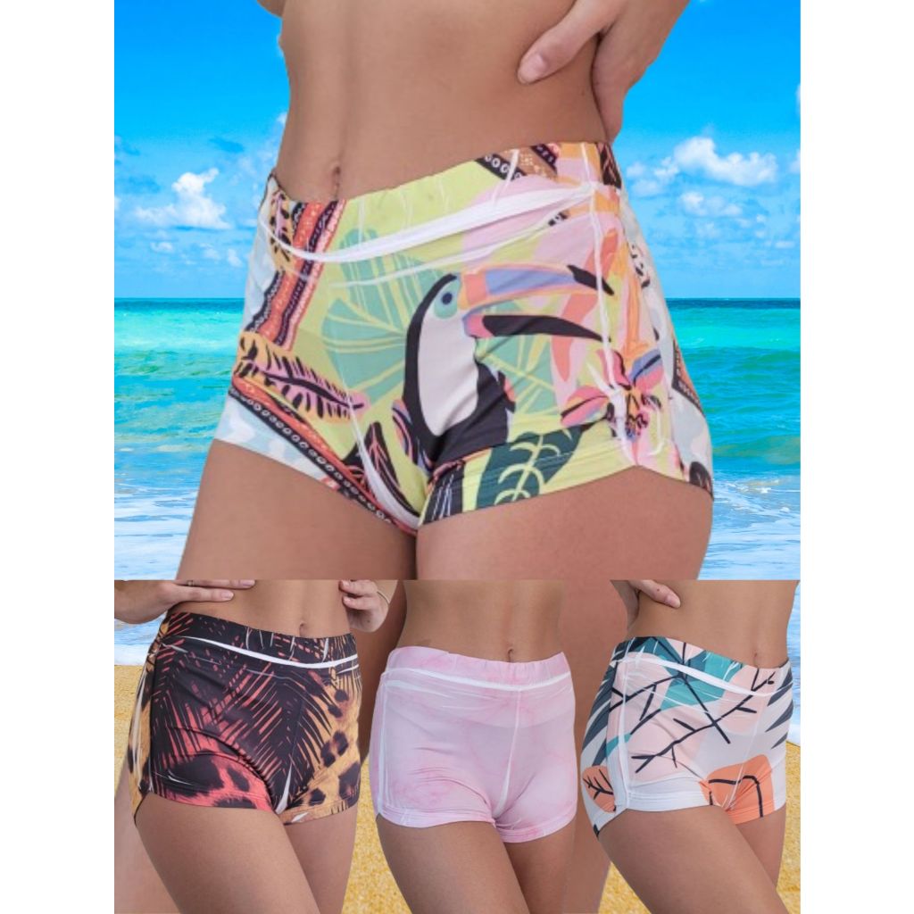 KIT C/2 Shortinho Moda Verão Feminino Verão Sublimados Curto Para Usar ...