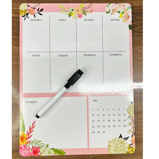 Planner Semanal Mensal Magnetico Ima De Geladeira Com Caneta ou Sem Caneta em Oferta na Shopee