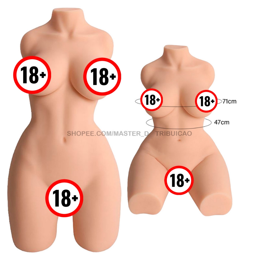 Boneca Sexual Realística Masturbador Corpo Feminino Base Reta com Ânus Vagina E Seios