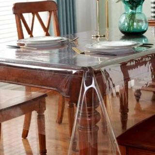 Toalha De Mesa Transparente Impermeável Grossa Em Plástico PVC Restaurante Decoração Envio Imediato