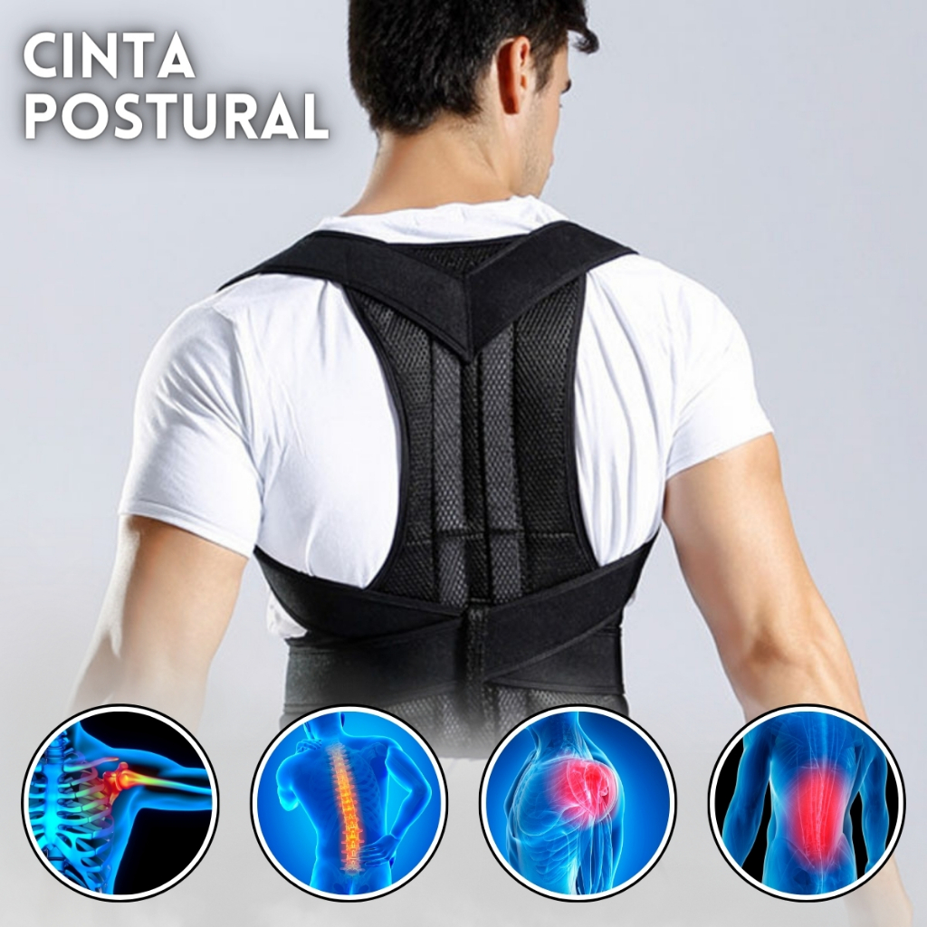 Cinta Postural Reforçada Colete Para Coluna Lombar Pesos e Exercícios ...